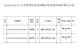 靖西市2023年第10批公共租赁住房申请对象审核结果公示